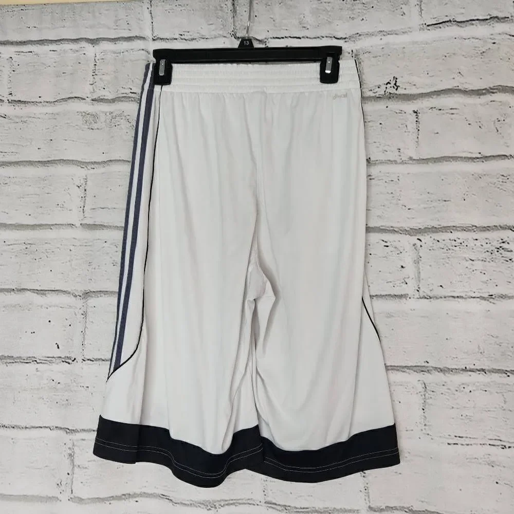 Adidas 3 Striped Sportswear Shorts White Black Gray Size Small 12